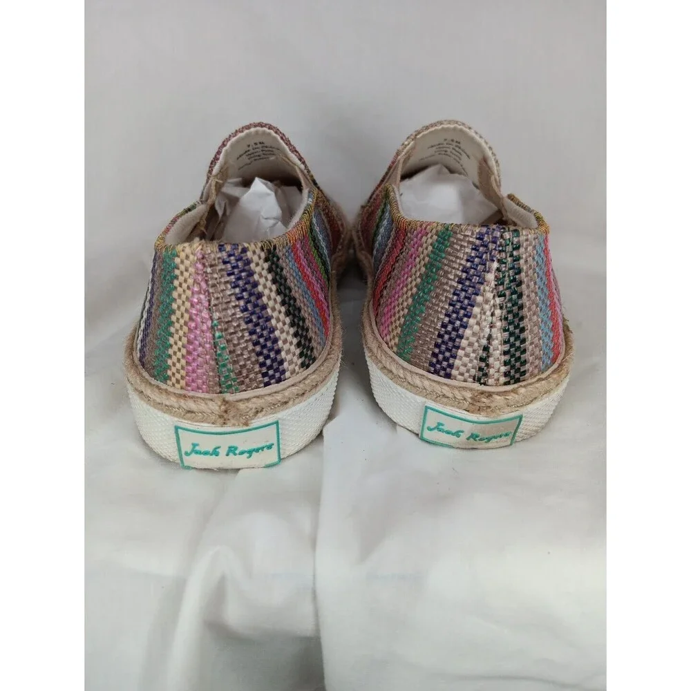 Jack Rogers Espadrilles 7.5 Multicolor Stripe Slip Ons Comfort Flats